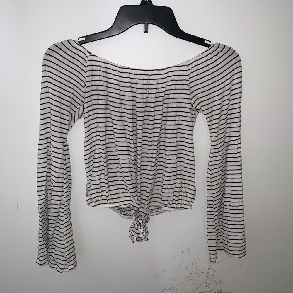Crop top striped shirt
